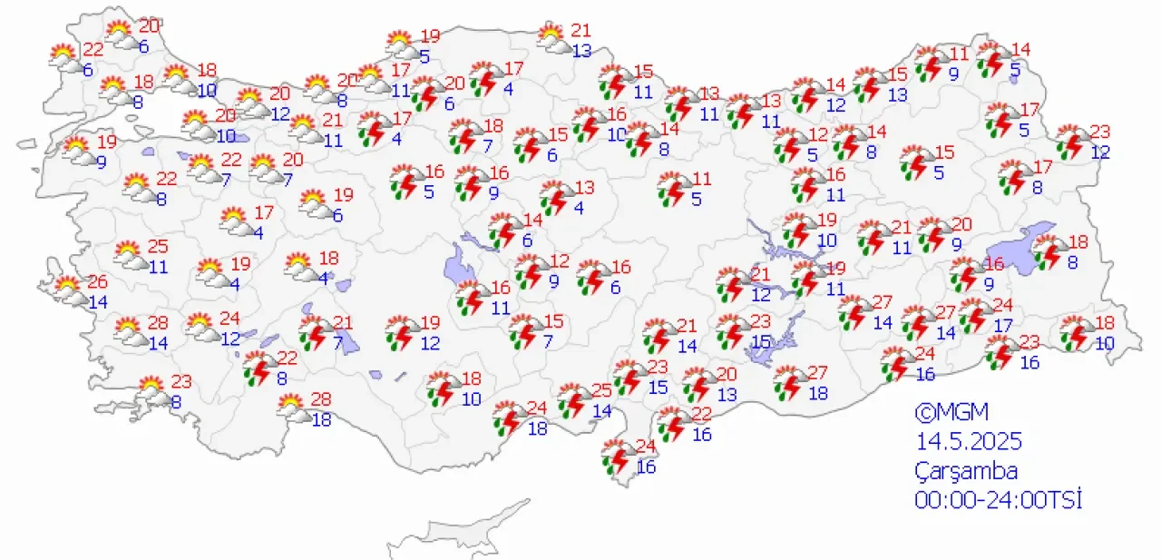 23 ile sarı kodlu uyarı! Fırtına ve kuvvetli yağışa dikkat 12