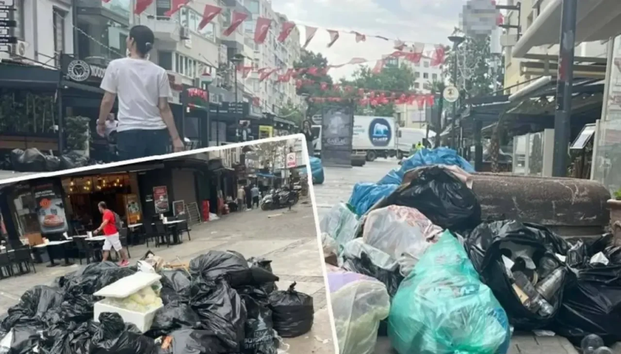 İzmir sokaklarında çöpler birikti