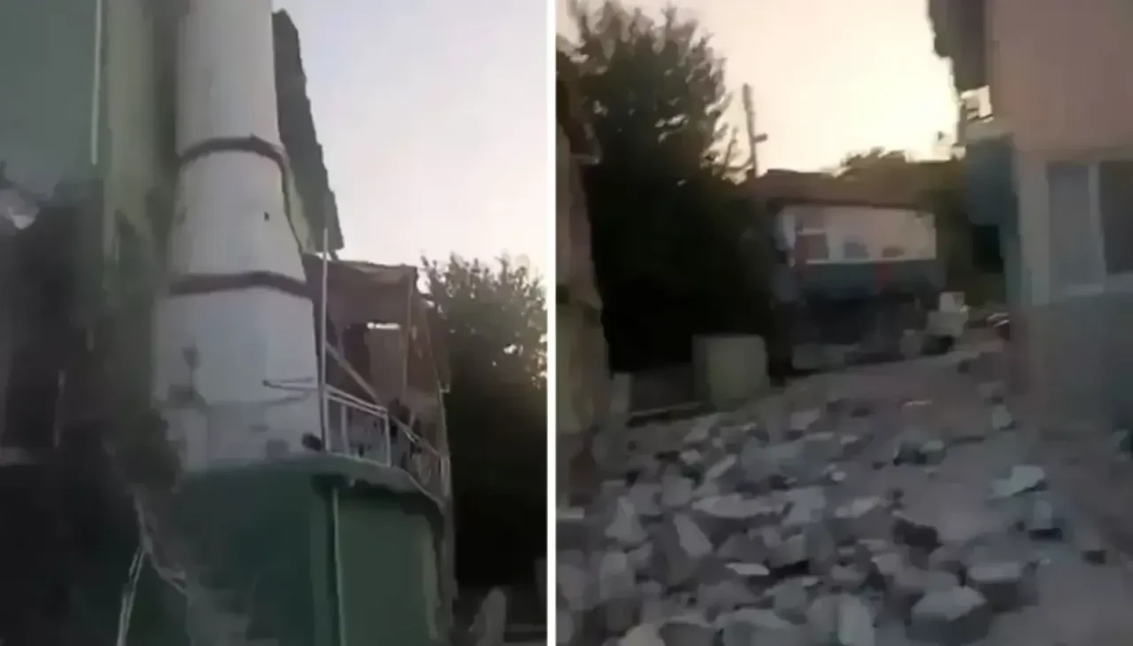 Balıkesir'de 6.1 büyüklüğündeki depremin ardından yaşananlar kamerada! "Allah'ım her yer yıkıldı"