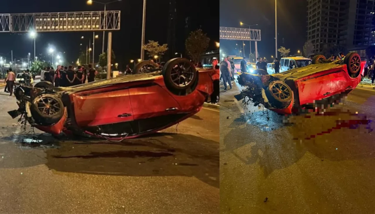 Hatay'da motosiklete çarpan otomobil takla attı: 3 ölü