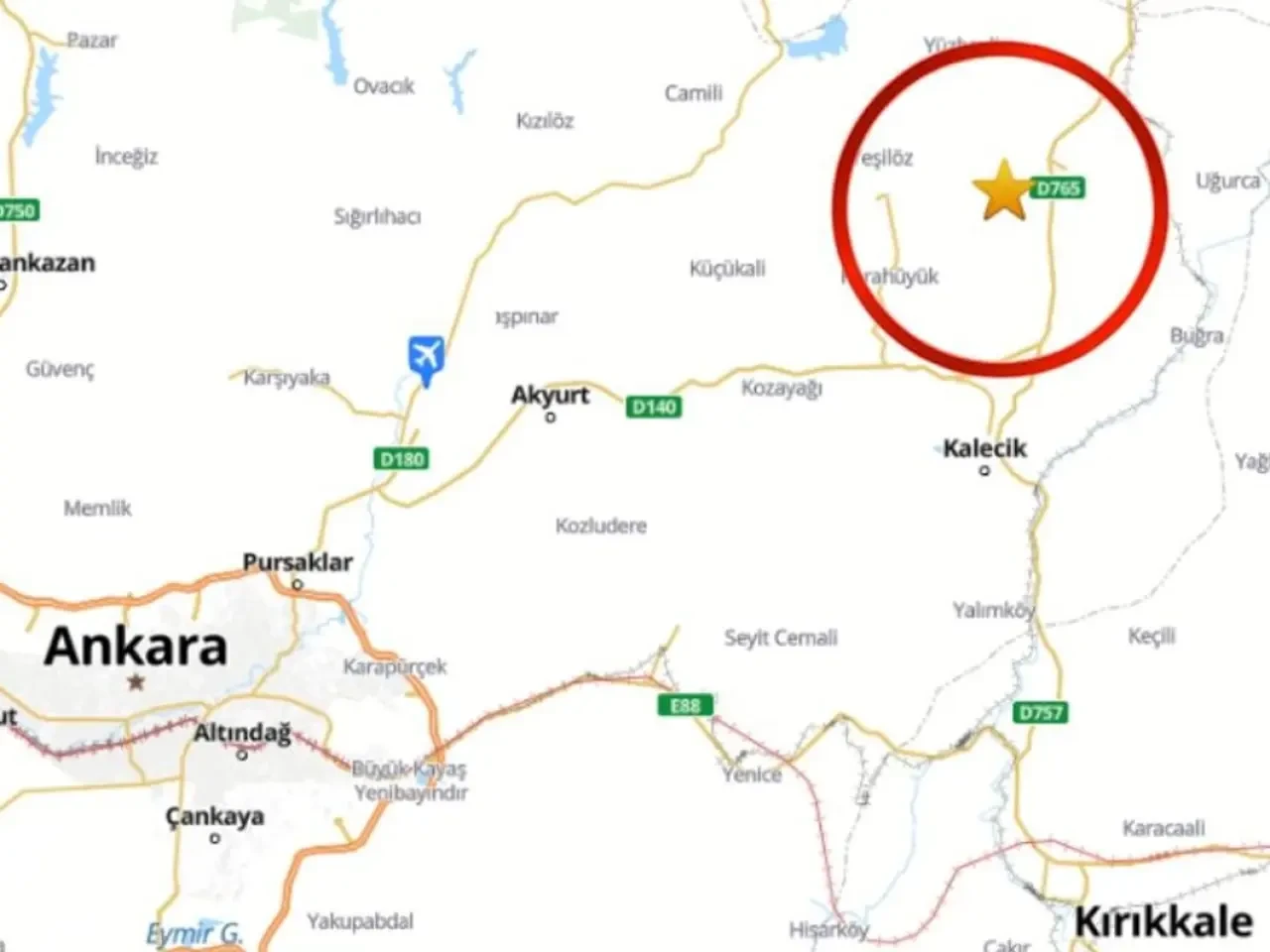 Ankara'da 4,1 büyüklüğünde deprem