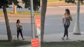 İstanbul'da gündüz vakti fuhuş pazarlığı! Kimseye aldırış etmeden iç çamaşırını gösterdi