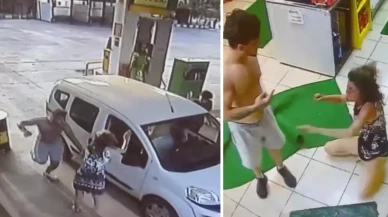 Akaryakıt istasyonunda dehşet! Genç kadın hiç tanımadığı bir adam tarafından öldüresiye dövüldü