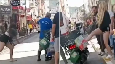 Genç kızlar terör estirdi! Belediye çalışanını fırçayla dövdüler