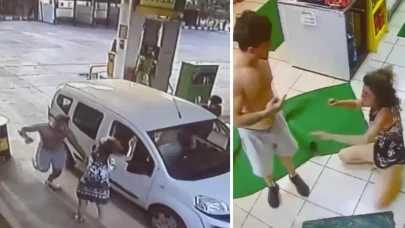 Akaryakıt istasyonunda dehşet! Genç kadın hiç tanımadığı bir adam tarafından öldüresiye dövüldü